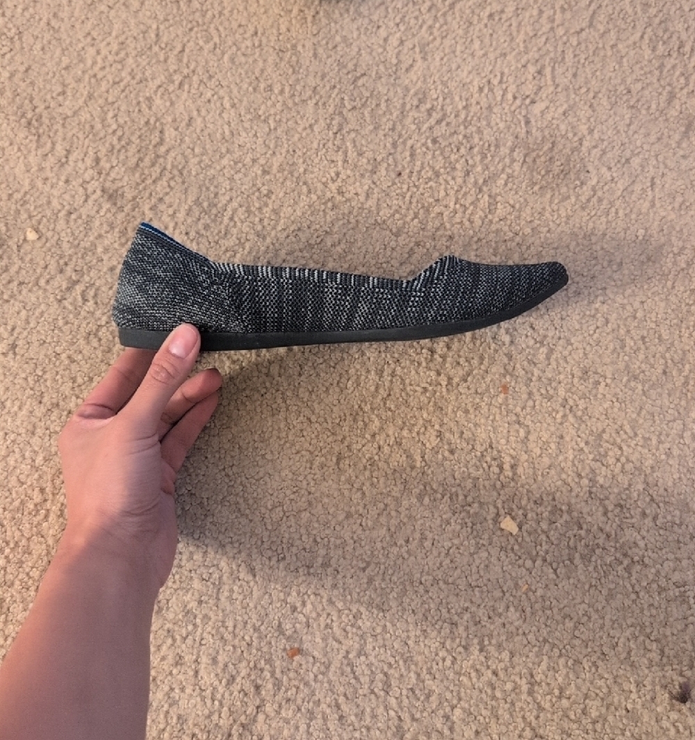 Rothy's Granite Heather Pointed-Toe Knit Flats Size 7 - Picture 10 of 11